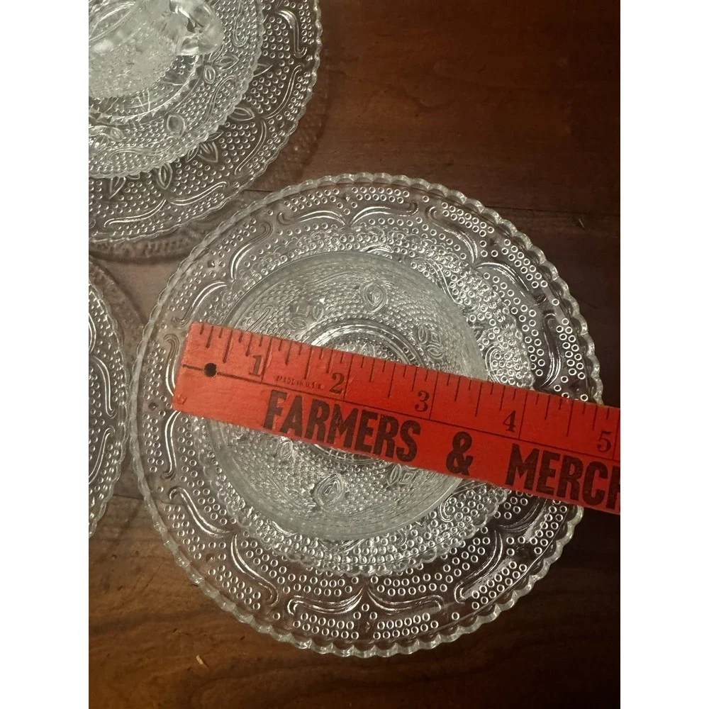 8 Sets, 24 Pieces Heritage Clear by Federal Glass Luncheon Plate, Cup, & Saucer‎